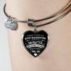 I DON'T HAVE A STEPDAUGHTER, SILVER OR GOLD FINISHED HEART SHAPED BANGLE BRACELET (WHITE ON BLACK) - podprintz.com