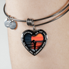 My Daughter, You are Amazing, Silver or Gold Finished Heart Shaped Bangle Bracelet (Ocean Deck Sunset Edition) - podprintz.com