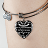My Daughter, You are Precious (White on Black) - Silver Finished Heart Bangle Bracelet - podprintz.com