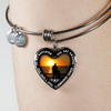 My Daughter, You are Amazing, Silver or Gold Finished Heart Shaped Bangle Bracelet (Sunset Beach Deck Edition) - podprintz.com