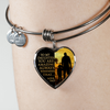 My Daughter, You are Amazing, Love Dad (Walk in Field) - Silver Finished Heart Bangle Bracelet - podprintz.com