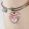 MY DAUGHTER YOU ARE PRECIOUS, SUNSHINE, JOY LOVE MOM - SILVER AND GOLD FINISHED HEART SHAPED BANGLE BRACELET (RED ON TRANSPARENT) - podprintz.com