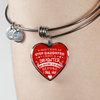 I DON'T HAVE A STEPDAUGHTER, SILVER OR GOLD FINISHED HEART SHAPED NECKLACE AND BANGLE BRACELET (WHITE ON RED) EO - podprintz.com