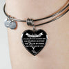 MY DAUGHTER YOU ARE PRECIOUS, SUNSHINE, JOY LOVE DAD - SILVER AND GOLD FINISHED HEART SHAPED NECKLACE AND BANGLE BRACELET (WHITE ON BLACK) EO - podprintz.com