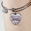 I DON'T HAVE A STEPDAUGHTER, SILVER OR GOLD FINISHED HEART SHAPED BANGLE BRACELET (PURPLE ON TRANSPARENT) - podprintz.com