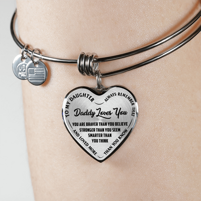 Daddy Loves You Father/Daughter Necklace Black on Transparent - podprintz.com