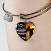 My Daughter, You are Amazing, Love Dad (Sunset Lift) - Silver Finished Heart Bangle Bracelet - podprintz.com