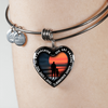 My Daughter, You are Amazing, Silver or Gold Finished Heart Shaped Bangle Bracelet (Pink Sunset Deck Edition) - podprintz.com