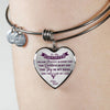 MY DAUGHTER YOU ARE PRECIOUS, SUNSHINE, JOY LOVE DAD - SILVER AND GOLD FINISHED HEART SHAPED NECKLACE AND BANGLE BRACELET (PURPLE ON TRANSPARENT) EO - podprintz.com
