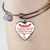 MY DAUGHTER YOU ARE PRECIOUS, SUNSHINE, JOY LOVE DAD - SILVER AND GOLD FINISHED HEART SHAPED NECKLACE AND BANGLE BRACELET (RED ON WHITE) EO - podprintz.com
