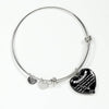 MY DAUGHTER YOU ARE PRECIOUS, SUNSHINE, JOY LOVE DAD - SILVER AND GOLD FINISHED HEART SHAPED NECKLACE AND BANGLE BRACELET (WHITE ON BLACK) EO - podprintz.com