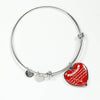 MY DAUGHTER YOU ARE PRECIOUS, SUNSHINE, JOY LOVE DAD - SILVER AND GOLD FINISHED HEART SHAPED NECKLACE AND BANGLE BRACELET (WHITE ON RED) EO - podprintz.com
