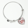 Daddy's Little Girl Gold or Silver Finished Heart Shaped Bangle Bracelet (Red on Transparent) - podprintz.com