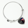 My Daughter, You are Amazing, Love Dad - Silver Finished Heart Bangle Bracelet - podprintz.com
