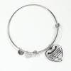 MY DAUGHTER YOU ARE PRECIOUS, SUNSHINE, JOY LOVE DAD - SILVER AND GOLD FINISHED HEART SHAPED NECKLACE AND BANGLE BRACELET (BLACK ON TRANSPARENT) EO - podprintz.com