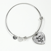 ROCKIN' THE SPOILED, WIFE LIFE - SILVER AND GOLD FINISHED HEART SHAPED BANGLE BRACELET (BLACK TEXT ON TRANSPARENT) - podprintz.com