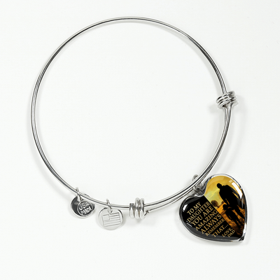 My Daughter, You are Amazing, Love Dad (Walk in Field) - Silver Finished Heart Bangle Bracelet - podprintz.com
