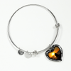 My Daughter, You are Amazing, Silver or Gold Finished Heart Shaped Bangle Bracelet (Sunset Beach Sand Edition) - podprintz.com