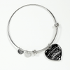 I DON'T HAVE A STEPDAUGHTER, SILVER OR GOLD FINISHED HEART SHAPED NECKLACE AND BANGLE BRACELET (WHITE ON BLACK) EO - podprintz.com