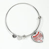 MY DAUGHTER YOU ARE PRECIOUS, SUNSHINE, JOY LOVE DAD - SILVER AND GOLD FINISHED HEART SHAPED NECKLACE AND BANGLE BRACELET (RED ON TRANSPARENT) EO - podprintz.com