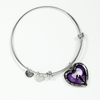 My Daughter, You are Amazing, Silver or Gold Finished Heart Shaped Bangle Bracelet (Purple Sky Moon Edition) - podprintz.com