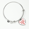 I DON'T HAVE A STEPDAUGHTER, BORN BEFORE I MET HER, SILVER OR GOLD FINISHED HEART SHAPED BANGLE BRACELET (RED ON WHITE) - podprintz.com