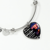 My Daughter, You are Amazing, Love Dad - Silver Finished Heart Bangle Bracelet - podprintz.com