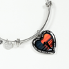 My Daughter, You are Amazing, Silver or Gold Finished Heart Shaped Bangle Bracelet (Ocean Deck Sunset Edition) - podprintz.com