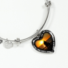My Daughter, You are Amazing, Silver or Gold Finished Heart Shaped Bangle Bracelet (Sunset Beach Sand Edition) - podprintz.com