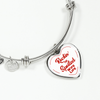 ROCKIN' THE SPOILED, WIFE LIFE - SILVER AND GOLD FINISHED HEART SHAPED BANGLE BRACELET AND NECKLACE (RED TEXT ON WHITE) EO - podprintz.com