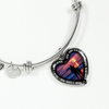My Daughter, You are Amazing, Silver or Gold Finished Heart Shaped Bracelet (Full Moon Beach Black Edition) - podprintz.com
