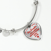 I DON'T HAVE A STEPDAUGHTER, BORN BEFORE I MET HER, SILVER OR GOLD FINISHED HEART SHAPED BANGLE BRACELET (RED ON TRANSPARENT) - podprintz.com