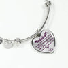MY DAUGHTER YOU ARE PRECIOUS, SUNSHINE, JOY LOVE DAD - SILVER AND GOLD FINISHED HEART SHAPED NECKLACE AND BANGLE BRACELET (PURPLE ON TRANSPARENT) EO - podprintz.com