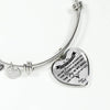 MY DAUGHTER YOU ARE PRECIOUS, SUNSHINE, JOY LOVE DAD - SILVER AND GOLD FINISHED HEART SHAPED NECKLACE AND BANGLE BRACELET (BLACK ON TRANSPARENT) EO - podprintz.com