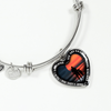 My Daughter, You are Amazing, Silver or Gold Finished Heart Shaped Bangle Bracelet (Pink Sunset Deck Edition) - podprintz.com