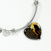 My Daughter, You are Amazing, Love Dad (Walk in Field) - Silver Finished Heart Bangle Bracelet - podprintz.com