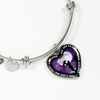 My Daughter, You are Amazing, Silver or Gold Finished Heart Shaped Bangle Bracelet (Purple Sky Moon Edition) - podprintz.com