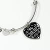 MY LITTLE GIRL YESTERDAY - FRIEND TODAY - DAUGHTER FOREVER - SILVER HEART BANGLE BRACLET - podprintz.com