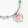 MY DAUGHTER YOU ARE PRECIOUS, SUNSHINE, JOY LOVE DAD - SILVER AND GOLD FINISHED HEART SHAPED NECKLACE AND BANGLE BRACELET (RED ON WHITE) EO - podprintz.com