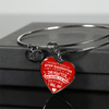 I DON'T HAVE A STEPDAUGHTER, SILVER OR GOLD FINISHED HEART SHAPED NECKLACE AND BANGLE BRACELET (WHITE ON RED) EO - podprintz.com