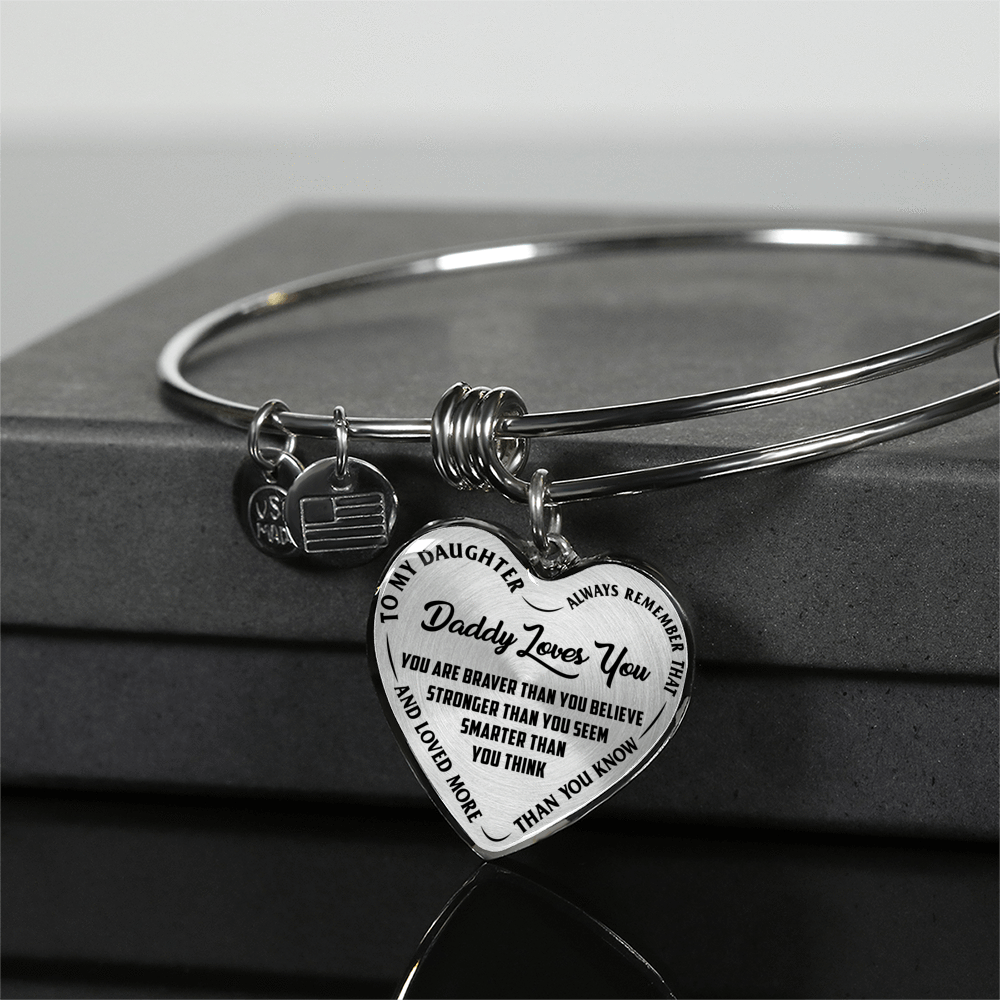 Daddy Loves You Father/Daughter Necklace Black on Transparent - podprintz.com