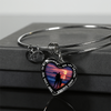 My Daughter, You are Amazing, Silver or Gold Finished Heart Shaped Bracelet (Full Moon Beach Black Edition) - podprintz.com
