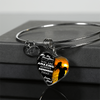 My Daughter, You are Amazing, Love Dad (Sunset Lift) - Silver Finished Heart Bangle Bracelet - podprintz.com