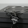 I DON'T HAVE A STEPDAUGHTER, SILVER OR GOLD FINISHED HEART SHAPED NECKLACE AND BANGLE BRACELET (WHITE ON BLACK) EO - podprintz.com