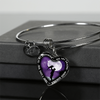 My Daughter, You are Amazing, Silver or Gold Finished Heart Shaped Bangle Bracelet (Purple Sky Moon Edition) - podprintz.com