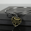 My Daughter, You are Precious (Yellow on Black) - Silver Finished Heart Bangle Bracelet - podprintz.com