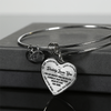 MY DAUGHTER, DADDY LOVES YOU - SILVER FINISHED HEART BANGLE BRACLET (BLACK ON TRANSPARENT) - podprintz.com