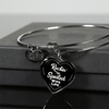 ROCKIN' THE SPOILED, WIFE LIFE - SILVER AND GOLD FINISHED HEART SHAPED BANGLE BRACELET AND NECKLACE (WHITE TEXT ON BLACK) EO - podprintz.com