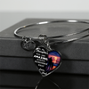 My Daughter, You are Amazing, Love Dad - Silver Finished Heart Bangle Bracelet - podprintz.com