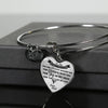MY DAUGHTER YOU ARE PRECIOUS, SUNSHINE, JOY LOVE DAD - SILVER AND GOLD FINISHED HEART SHAPED NECKLACE AND BANGLE BRACELET (BLACK ON TRANSPARENT) EO - podprintz.com